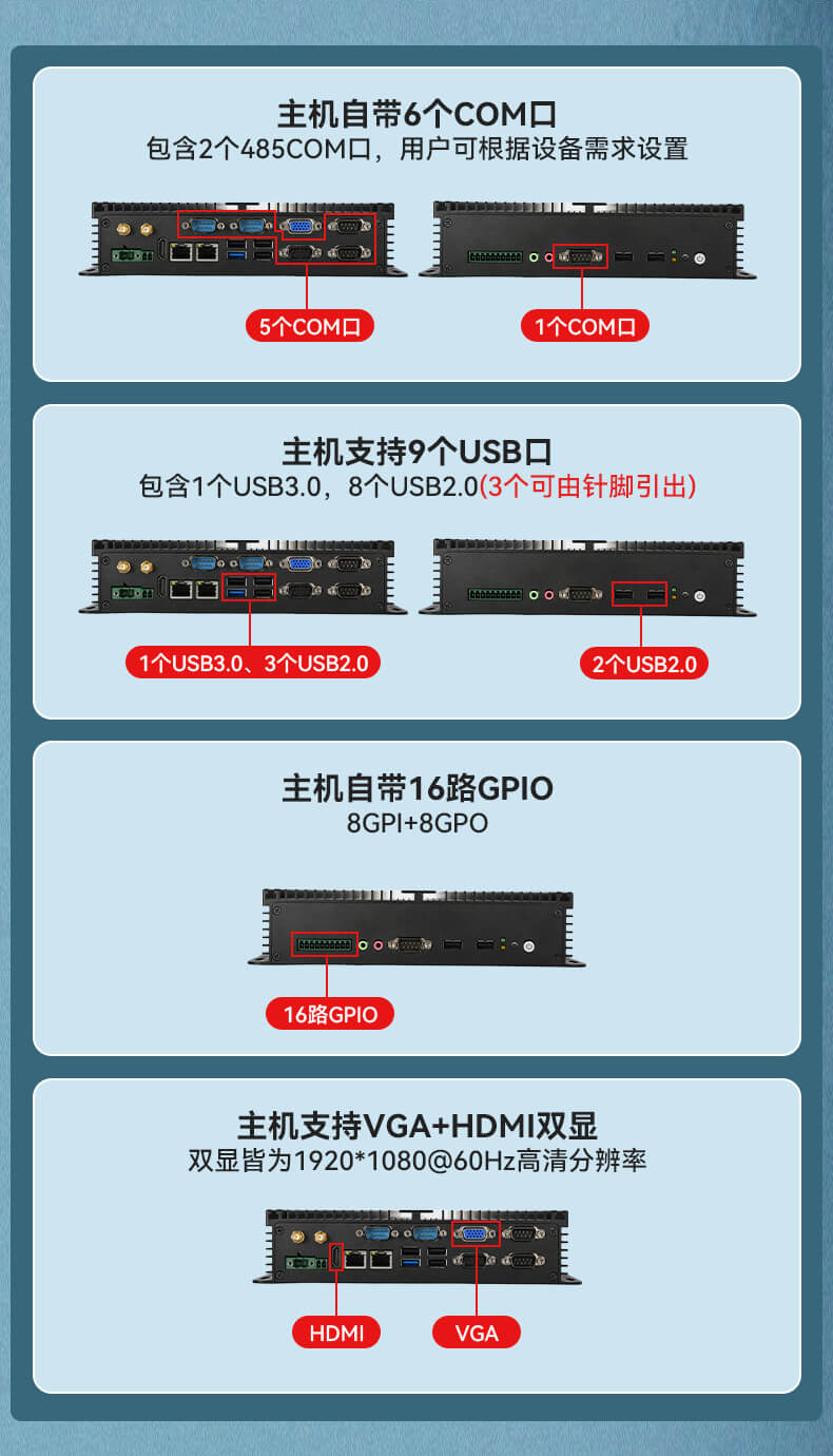 万泰平台无风扇嵌入式工控机,车队管理系统工业电脑,DTB-3002-J1900